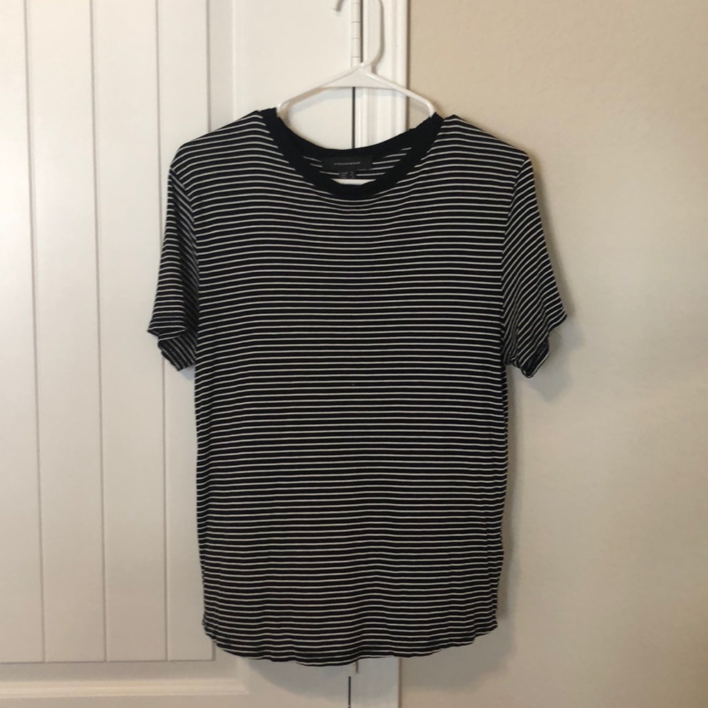 black and white striped t-shirt